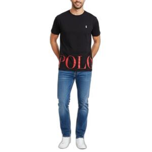 Polo Ralph Lauren Men's Black Red POLO Logo SS Classic Fit T-Shirt Size M